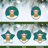 Irvine Ancient Tartan Christmas Ceramic Ornament - Highland Cows Style